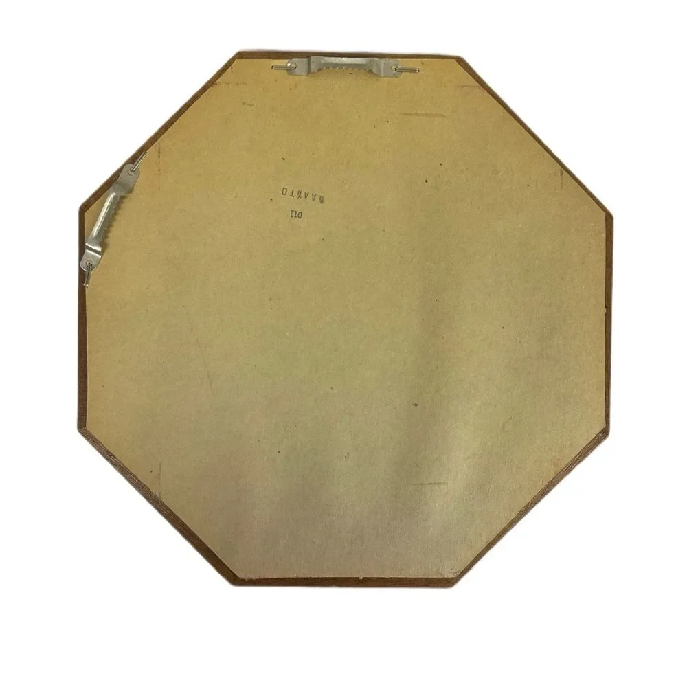 Vintage Octagon Wood Mirror